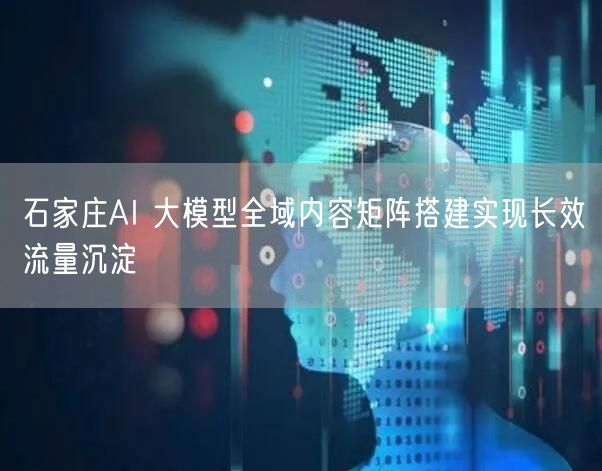 石家庄AI 大模型全域内容矩阵搭建实现长效流量沉淀