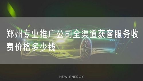 郑州专业推广公司全渠道获客服务收费价格多少钱