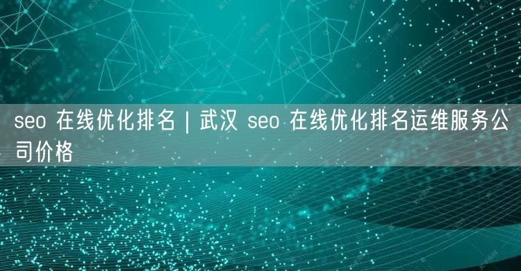 seo 在线优化排名｜武汉 seo 在线优化排名运维服务公司价格
