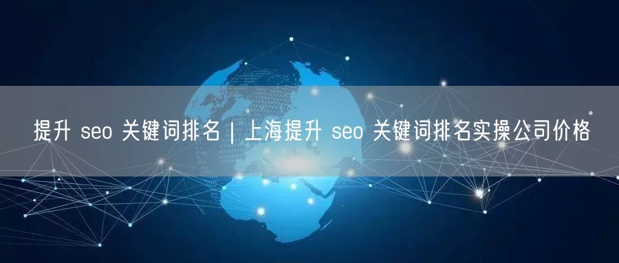 提升 seo 关键词排名｜上海提升 seo 关键词排名实操公司价格