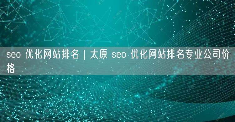 seo 优化网站排名｜太原 seo 优化网站排名专业公司价格