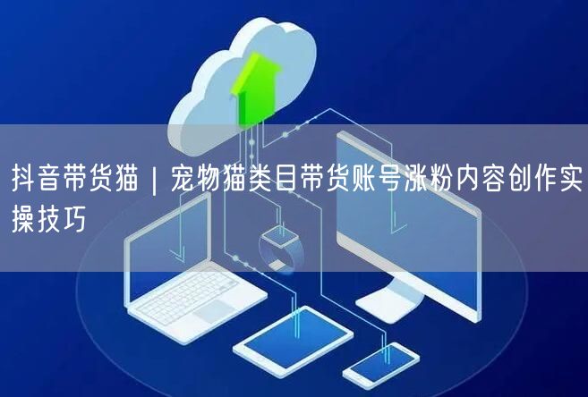 抖音带货猫｜宠物猫类目带货账号涨粉内容创作实操技巧