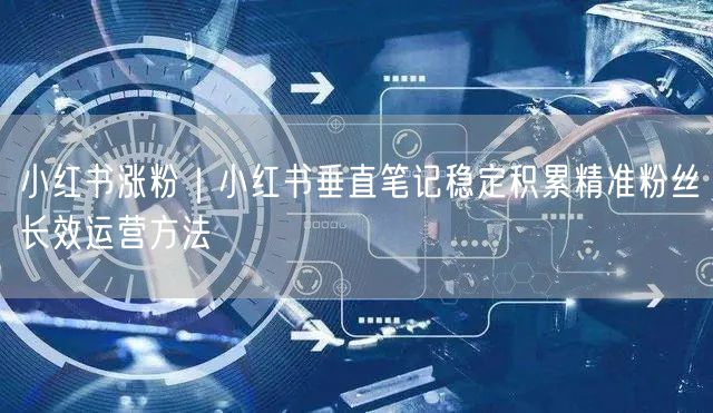 小红书涨粉｜小红书垂直笔记稳定积累精准粉丝长效运营方法