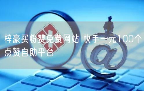 梓豪买粉赞免费网站 快手一元100个点赞自助平台